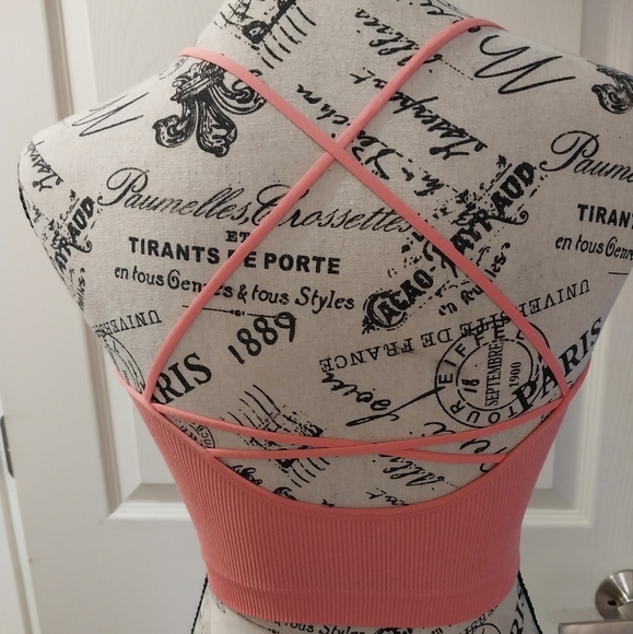 Colsie Coral Crossed Back Bra - Picture 3 of 4